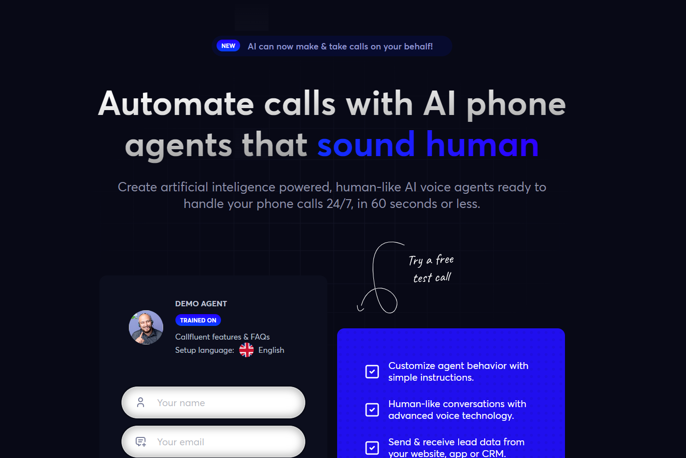 CallFluent AI preview