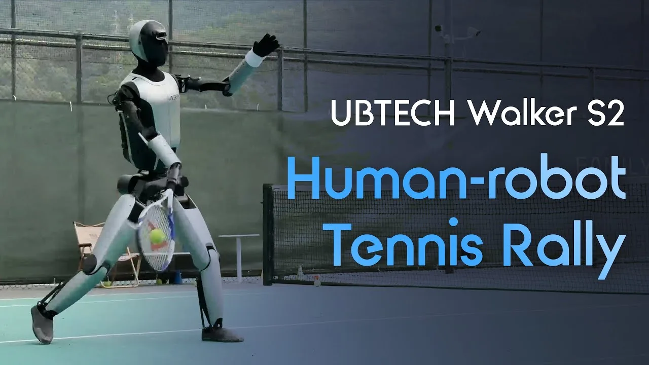 A humanoid robot learned tennis from just 5 hours of motion data, now rallying at 90% success