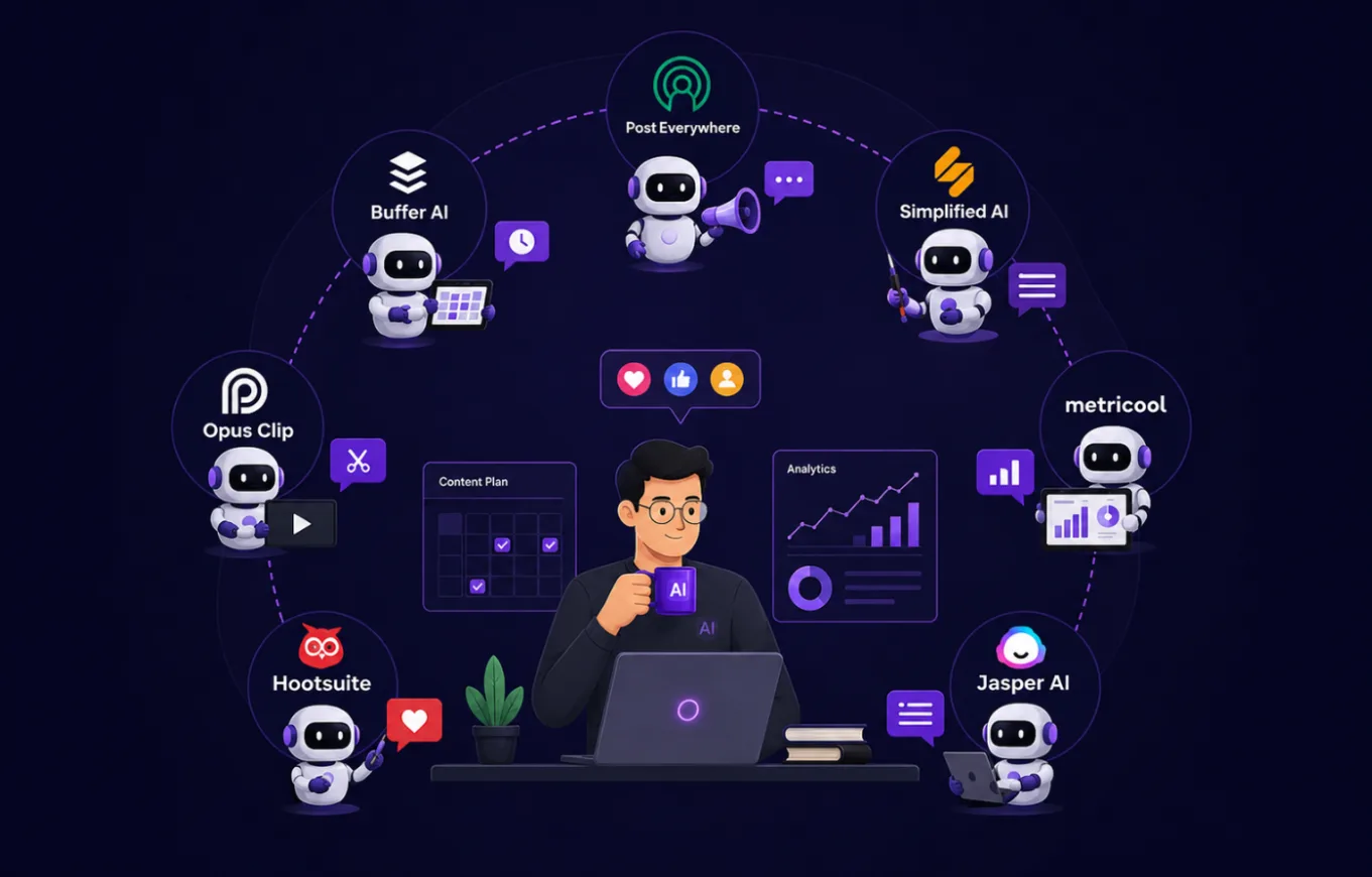 7 AI Agents That Let a Solopreneur Run Social Media Like a Full Team